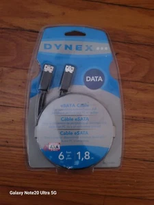 Dynex ESata Cable 6 ft foot 1,8 M Supports 3 GBPS EXTERNAL SERIAL ATA DX-C113221 - Picture 1 of 1