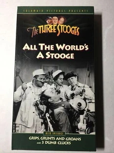 The Three Stooges "All the World's A Stooge" & 2 Extra Episodes (1937) 1993 VHS - Picture 1 of 6