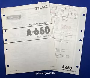 Original TEAC A-660 Cassette Service Manual - Schematic - Picture 1 of 1