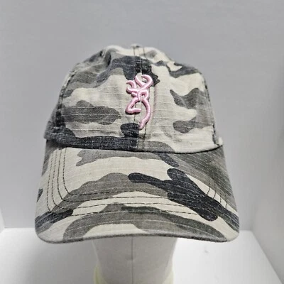 Browning Camouflage Hat Womens Pink Deer Logo Hunting Camo Baseball Trucker Cap - Image 1 of 4
