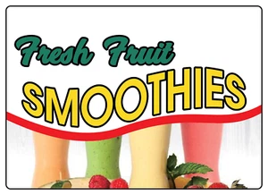 BATIDOS DE FRUTA FRESCA - PUBLICIDAD DE VENTANA DE TIENDA | Letrero de vinilo adhesivo diciembre - Imagen 1 de 3