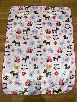 CIRCO Blanco Rosa Bosque Animales Sherpa Bebé Manta Objetivo Niñas Suave Foto 1 de 4