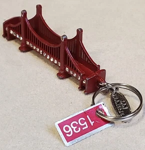 RARE Vintage 3D Golden Gate Bridge San Francisco Keychain Key Fob 3" SNCO 2013 - Picture 1 of 14