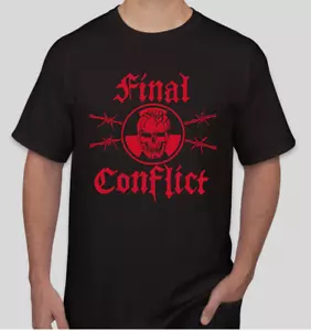 Maglietta Final Conflict Skull T-shirt rock band musica punk medaglia CBGB underground - Foto 1 di 1