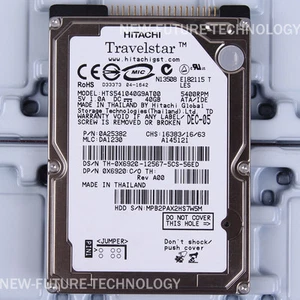 DISQUE DUR POUR ORDINATEUR PORTABLE HITACHI (HTS541040G9AT00) 40 Go 2,5" 8 Mo 5400 tr/min ide - Photo 1/2