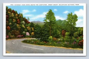 Chimney Tops Above The Loop-Over Great Smoky Mountains Postcard Unposted - Picture 1 of 2
