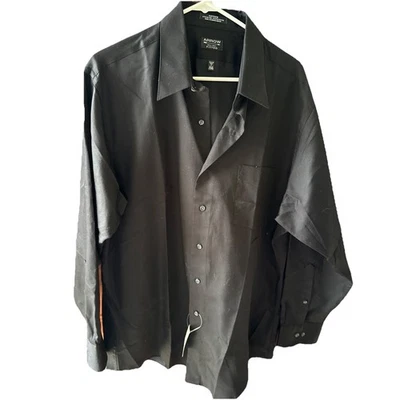 Arrow Sateen Wrinkle Free Button-up Long Sleeve Mens XL 17" 32-33 Dress Shirt - Image 1 of 4