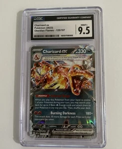 Pokemon CGC 9.5 MINT+ Charizard ex 125/197 Obsidian Flames Holo Double Rare - Picture 1 of 11