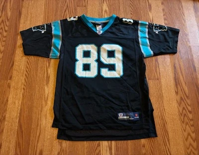 Camiseta Steve Smith Youth L 14-16 Carolina Panthers #89 preta Reebok On Field NFL - Imagem 1 de 4