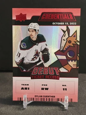2022-23 Upper Deck Credentials Debut Ticket Access #191 Dylan Guenther /299 - Image 1 of 4