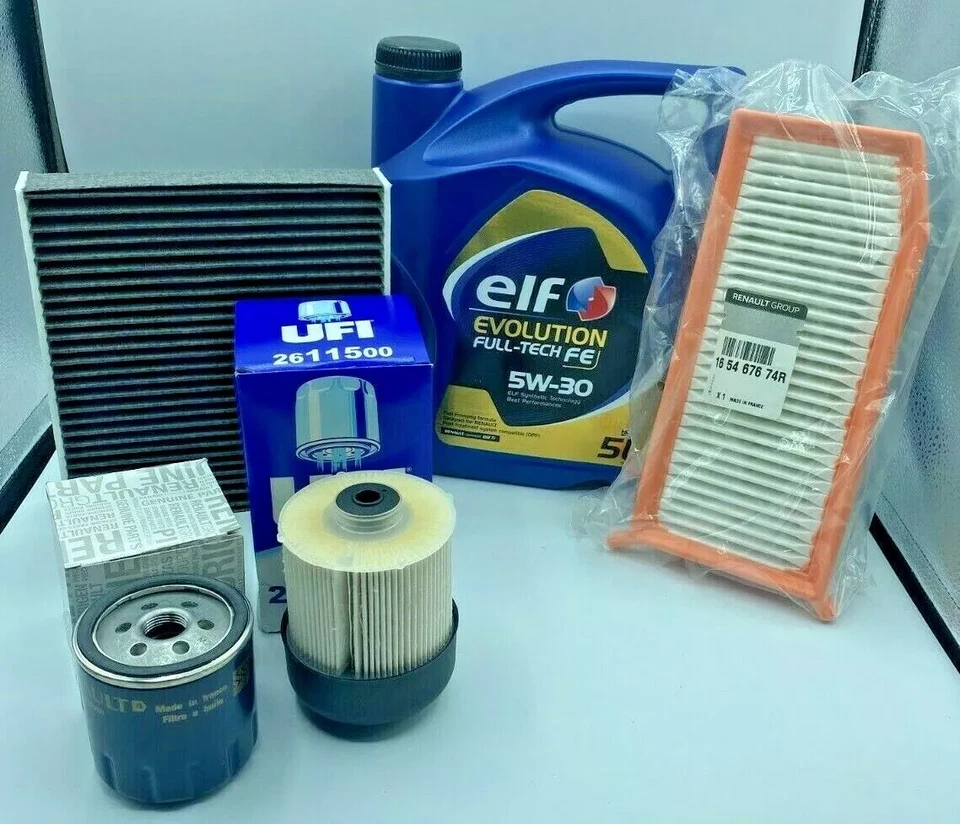 Renault 5w30 5L Kit Tagliando Filtro + Olio Scenic III dCi FAP 81kW