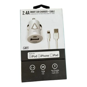 Chargeur Voiture Intelligente LBT 2.4A + Câble de Charge Rapide pour iPhone iPad iPod | Neuf - Photo 1 sur 8