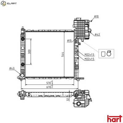 RADIATOR ENGINE COOLING 637 191 FOR MERCEDES-BENZ V-CLASS VITO/Van/Bus 2.1L 4cyl - Image 1 of 4