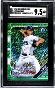 2019 Bowman Chrome Prospect Green Shimmer Refractor /99 Shane Baz SGC 9.5 Pop 1! - Bild 1 von 2