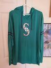 !!!   SEATTLE MARINERS  MENS  TEAL  LONG SLEEVED  HOODED T-SHIRT  XL  $$