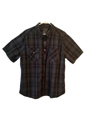 Merrell Opti-Wick UFP 30+ Black Gray Plaid Shirt Men's Size L PIT TO PIT 25 IN - Image 1 of 4