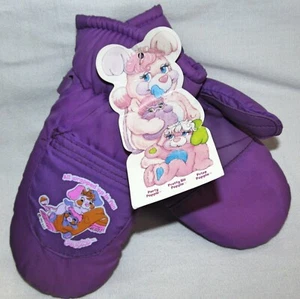 New Popples Vintage 1985 Purple Mitten Gloves Wrapped up In Fun Youth Age 3 - 7 - Picture 1 of 5