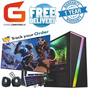 Gaming PC Bundle Core i5 16GB 120GB+500GB GT710 Win10 Computer Monitor 22" - Picture 1 of 11
