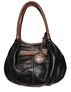 BRIGHTON LONDON GROOVE MEDALLION TATUM PEBBLED LEATHER SHOULDER HANDBAG MRP$280 - Picture 1 of 16