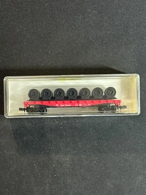 N Model Power 4041 Flat Car w/Wire Spools Great Northern 4153 - ME994 - Image 1 of 3