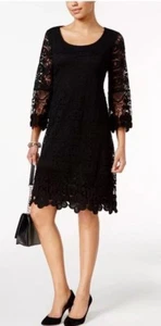 Alfani Crochet-Trim Illusion Dress in Black Size Small NWT $99.50 - Picture 1 of 4