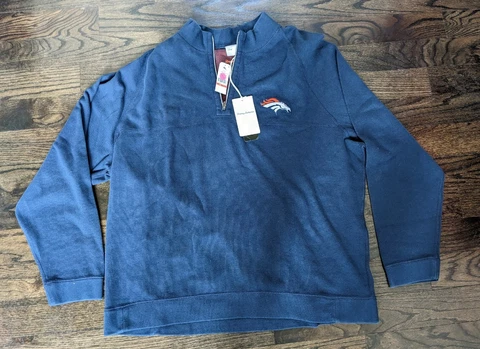 Mens Denver Broncos Tommy Bahama Fairway Flip 1/2 Zip Pullover Reversible Sz 3XL Cover