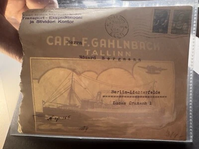COMMERCIAL COVER=1941=TALLINN/EESTI-ESTONIA/ to BERLIN/GERMANY/ RATE 50k #04334 - Image 1 of 4