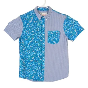 Chubbies Mens Medium Short Sleeve Button Up Seersucker Shirt Nylon Blend Stretch - Picture 1 of 4