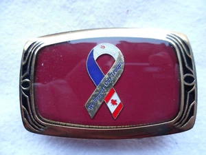 Canadian We Support Our Troops Pin Badged Western Brass Buckle - Picture 1 of 2