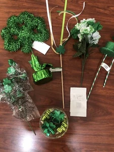 Lot of 9 pcs St. Patrick's Day Decorations Table Tree Flowers Ornaments Shamrock - Picture 1 of 5