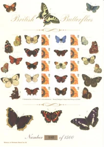 BC-138 2008 Butterflies History of Britain No.18 Business Smilers Sheet - Bild 1 von 1
