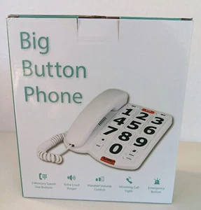 Big Button Phone with Extra Loud Ringer Landline Home Phone Seniors New - Zdjęcie 1 z 6