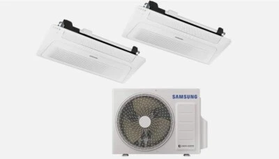 SAMSUNG Wind-free 1-Weg-Kassette 2 x 2,5kW Klimaanlage Wärmepumpe Klimagerät NEU - Bild 1 von 4