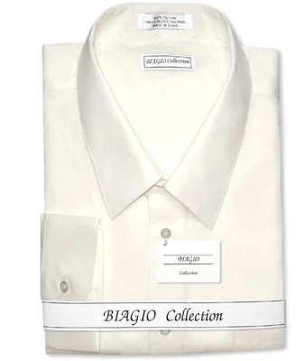 Biagio Mens 100% COTTON Solid CREAM Color Dress Shirt sz 17 32/33 - Image 1 of 4