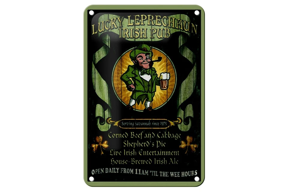mrdeco Metall Schild 12x18cm gewölbt Bier Irish Pub open daily from 11am Schild - Bild 1 von 1