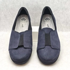 Zapatos planos Clarks Cloudsteppers Cojín Ayla Banda Azul Marino Sin Cordones Para Mujer Talla 12 - Imagen 1 de 6