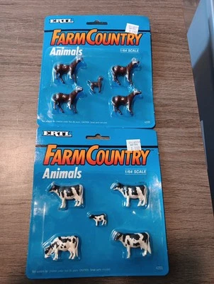 Lot of 2 Vintage 1990 Ertl Farm Country Animals Packages 1/64 Scale NEW - Image 1 of 4