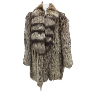 Cappotto pelliccia SAGA FOX Kinsaga TOGU ROYAL pelliccia di volpe argento taglia grande 11 marrone/UO donna - Foto 1 di 9