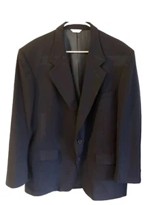 Vintage Bill Blass Suit Jacket Mens Navy Blue 48 Chest 32 Length Vented Lined - Picture 1 of 17