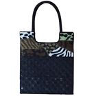 Beaded Animal Print Handbag Purse Tote Black Glass Beads Zebra Giraffe Cheetah