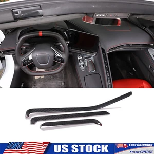 Tira de ventilación de aire para tablero interior de fibra de carbono real para Corvette C8 2020-2025 - Imagen 1 de 11