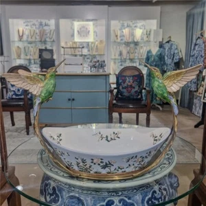 Vintage Style Porcelain Twin Hummingbird Planter/Centerpiece - Singing Jasmine - Picture 1 of 14