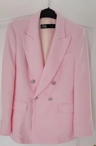 Blazer mujer, rosa, aspecto rizado, talla 36 (S), de ZARA de España - Imagen 1 de 5