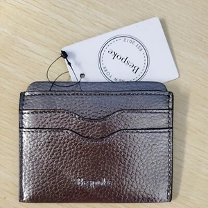 🔴 Gunmetal🥇 Designer Bespoke Unisex Pebble Leather Card Case Wallet - Picture 1 of 5