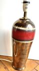 Lamp Base Y2K Gold Crackle Glaze Red Fully Working no shade Tall 18inch GB plug