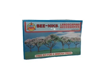 AHM SEE-NIKS Tree Kit For 6 Mimosa Trees HO & O Model Kit #3710-D - Picture 1 of 5