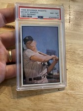 Mickey Mantle PSA 8 Bowman INSERT 1989 Man Cave Card Vintage Jumbo Beauty INVEST
