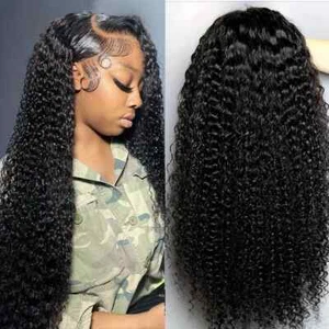 Peluca frontal de encaje de cabello humano onda 13x6 encaje HD 40 pulgadas 250 densidad 5x5 sin pegamento - Imagen 1 de 12
