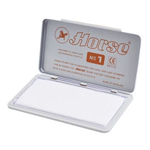 HORSE PLAN UN-INK tampone per timbri tampone inchiostro vuoto n.1 grande dimensione 7,4 x 15 cm - Foto 1 di 3