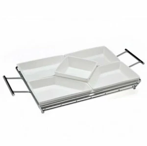 Godinger Piazza 5 Section Relish Server H1444 - Picture 1 of 3